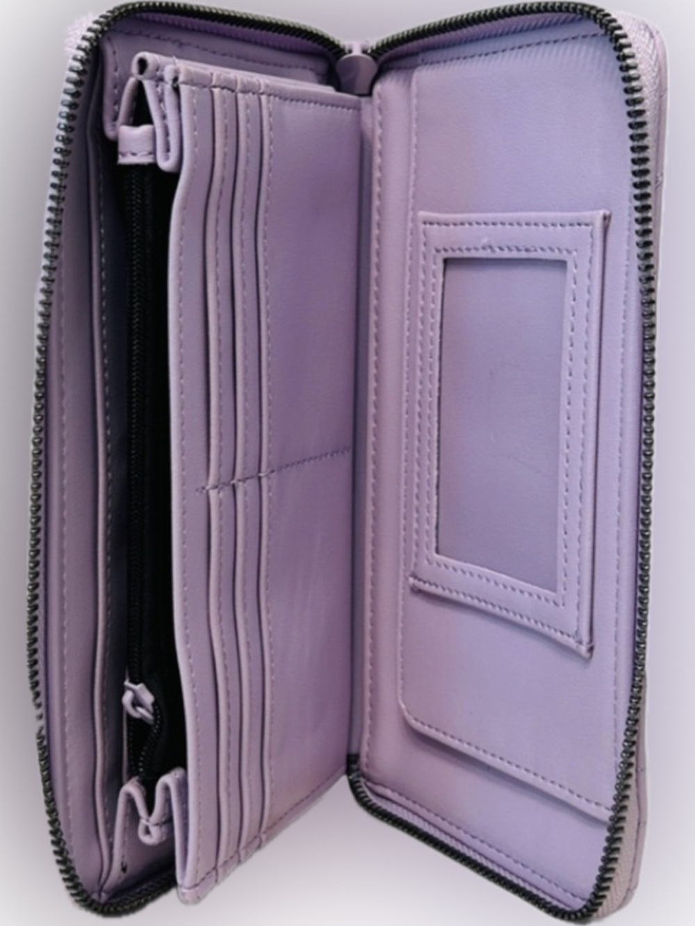 Betsey Johnson Lilac Quilted Daisy 💎 Large Zip Wallet w/Wristlet and box - Picture 6 of 8